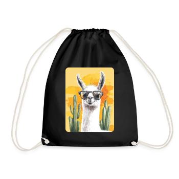 Lama - Turnbeutel - Schwarz - Vorne
