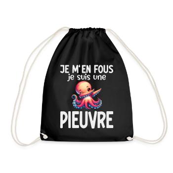 Octopus Dabbing Sea Humor and Cute Design - Drawstring Bag - black - Front
