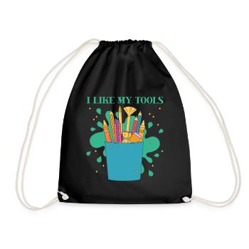 Artiste Peintre Graphique J’aime mes outils Dessin - Sac de sport léger - noir - Devant