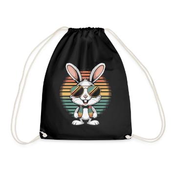 Cooler Hase - Turnbeutel - Schwarz - Vorne