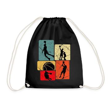 Basketball Basketballer - Turnbeutel - Schwarz - Vorne