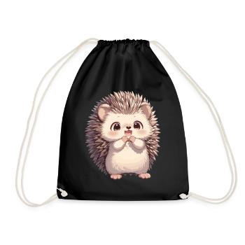 Igel - Turnbeutel - Schwarz - Vorne