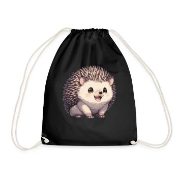 Igel - Turnbeutel - Schwarz - Vorne