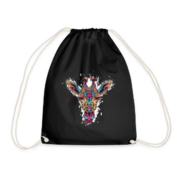 Kaleidoskop Giraffenkopf - Turnbeutel - Schwarz - Vorne