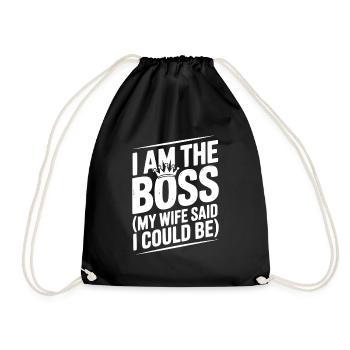 Je suis le bos (ma femme a dit que je pouvais l’être) - Sac de sport léger - noir - Devant