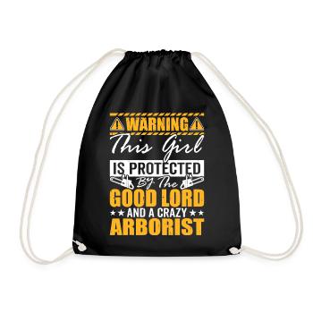 Funny Woodworker Woodworker Gift - Drawstring Bag - black - Front