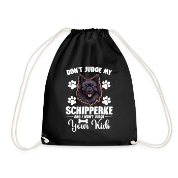 Don't judge my Schipperke and I - Drawstring Bag - black - Front