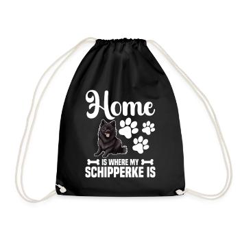 Zu Hause Ist Mein Schipperke - Turnbeutel - Schwarz - Vorne