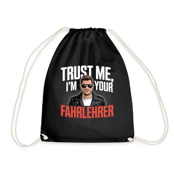Driving instructor Driving school Cool driving instructor - Drawstring Bag - black - Front