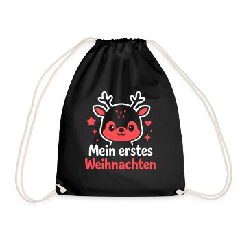 Mon premier Noël - Parents de bébé rennes - Sac de sport léger - noir - Devant