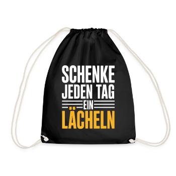 Offrez un sourire chaque jour – message positif - Sac de sport léger - noir - Devant
