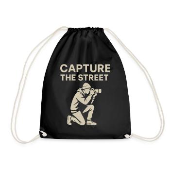 Capture de la rue – Chemise de photographie de rue - Sac de sport léger - noir - Devant