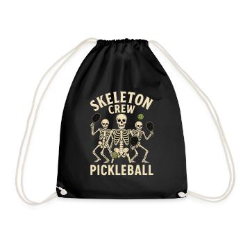 Skeleton Crew Pickleball Halloween Design - Turnbeutel - Schwarz - Vorne