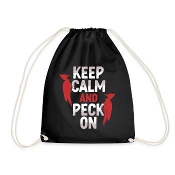 Pic ivoire Restez calme et picorez - Sac de sport léger - noir - Devant
