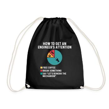 Mécanisme de retravail du café gratuit à l'attention de l'ingénieur - Sac de sport léger - noir - Devant