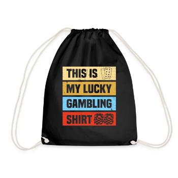Lucky gambling Casino Gambling Funny Player - Drawstring Bag - black - Front