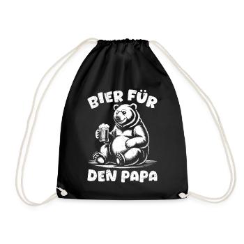 Beer drinkers BEER FOR DAD Fathers Funny - Drawstring Bag - black - Front
