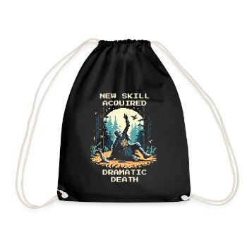 New Ability: Dramatic Death | LARP RPG - Drawstring Bag - black - Front