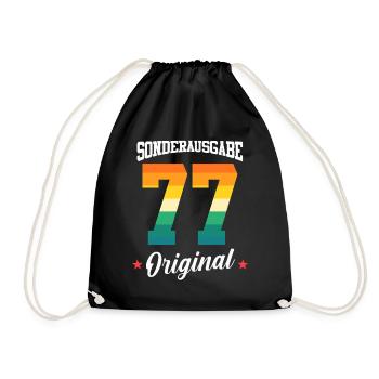 77 Birthday - Drawstring Bag - black - Front