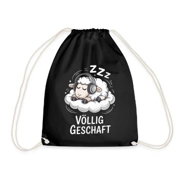 Völlig geschafft geSchaft Schaf Design - Turnbeutel - Schwarz - Vorne