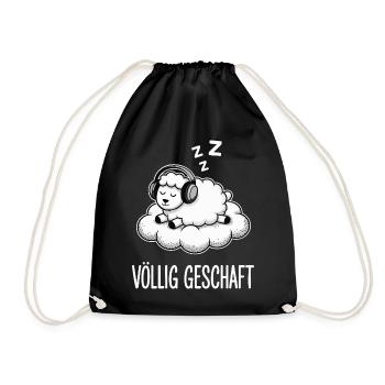Völlig geschafft geSchaft Schaf Design - Turnbeutel - Schwarz - Vorne