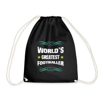 World's Best Footballer Vintage Font - Drawstring Bag - black - Front