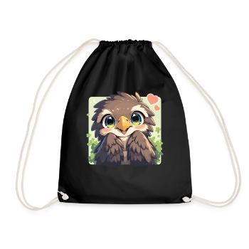 Adler - Turnbeutel - Schwarz - Vorne