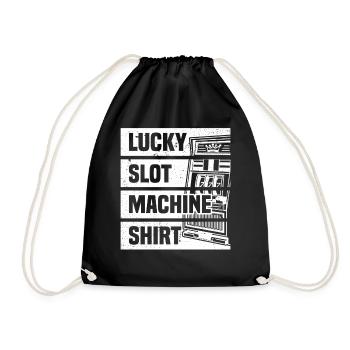Lucky Slot Machine Casino Glücksspiel - Turnbeutel - Schwarz - Vorne