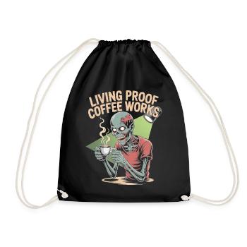 Living Proof Coffee Works Skelett Design - Turnbeutel - Schwarz - Vorne