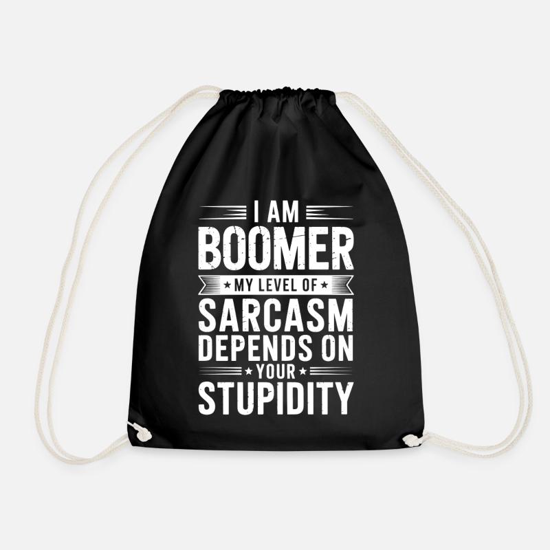 I am Boomer Sarkasmus Level - Turnbeutel - Schwarz