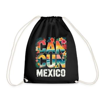 Cancun, Mexique, Typographie tropicale - Sac de sport léger - noir - Devant