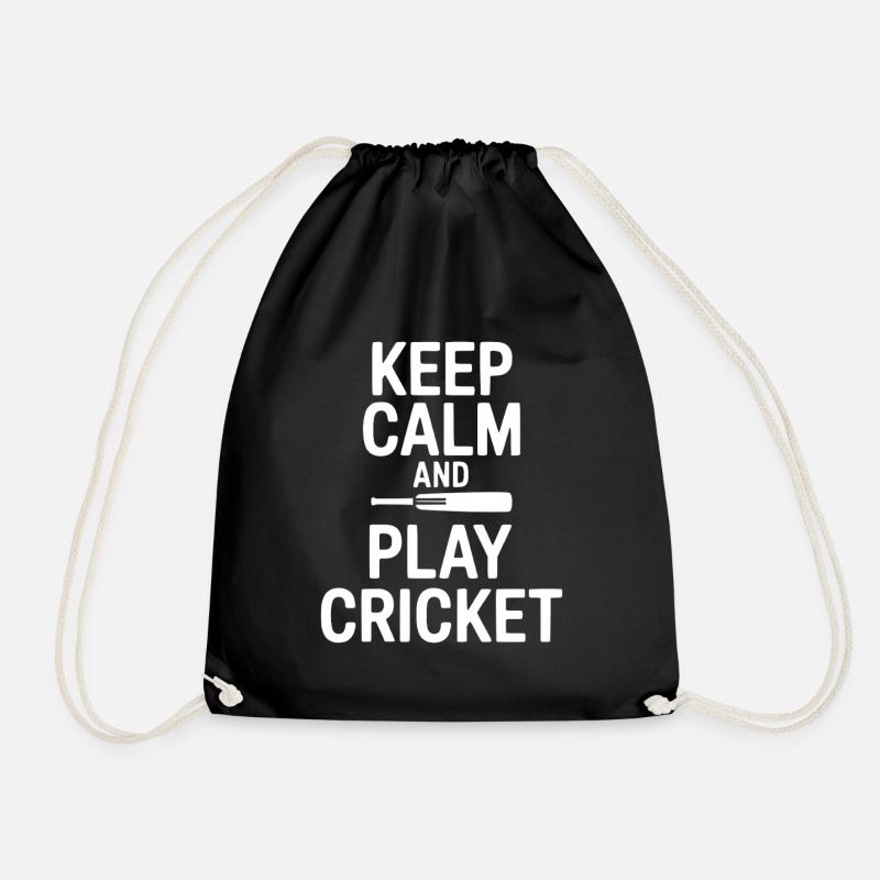 Bleiben Sie ruhig und spielen Sie Cricket - Turnbeutel - Schwarz