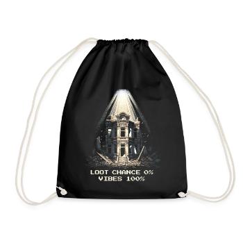 No Loot, Just Vibes | Urban Fantasy Ruins - Drawstring Bag - black - Front