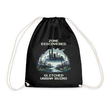 Zone Discovered: Bugged City Ruins - Drawstring Bag - black - Front