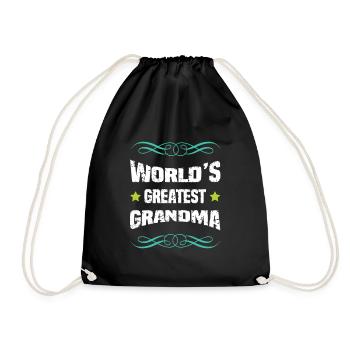 World's Greatest Grandma - Drawstring Bag - black - Front