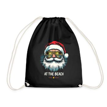 Père Noël à la plage Ambiance de la plage - Sac de sport léger - noir - Devant