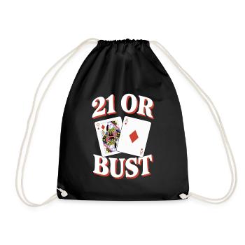 21 Or Bust Poker Card Design - Sac de sport léger - noir - Devant