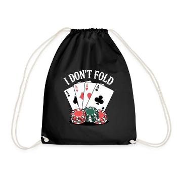 Fold Poker Karten - Turnbeutel - Schwarz - Vorne