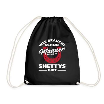 Cheval Fille Équitation Poney Fans Cavalier Shetty - Sac de sport léger - noir - Devant