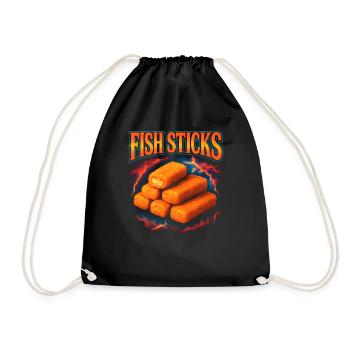 Bâtonnets de poisson Nourriture préférée Bizarre des années 90 Poissons Studs - Sac de sport léger - noir - Devant