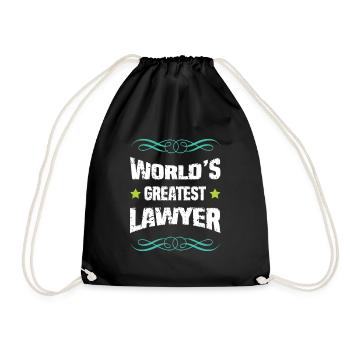 World's Greatest Lawyer Design - Drawstring Bag - black - Front