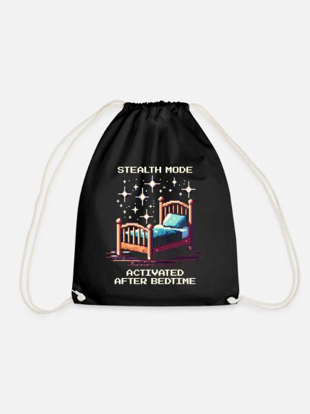 Stealth mode: after bedtime | Parents - Drawstring Bag - black