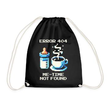 Erreur 404 : Me-Time est manquant | Maman, Café, Vie Quotidienne - Sac de sport léger - noir - Devant