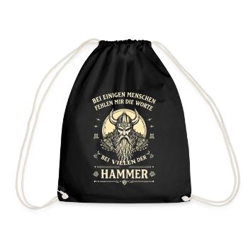 For many, the Hammer Viking saying - Drawstring Bag - black - Front