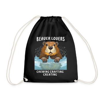 AMOUREUX DU CASTOR MÂCHER ARTISANAT CRÉATION - Sac de sport léger - noir - Devant