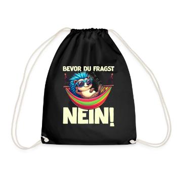 Avant de demander No Hedgehog Mauvaise humeur - Sac de sport léger - noir - Devant