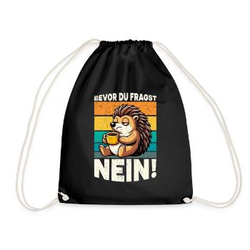 Avant de demander No Hedgehog Mauvaise humeur - Sac de sport léger - noir - Devant