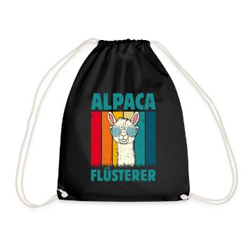 Alpaca Fan ALPACA FLÜSTERER Lama Lustiges - Drawstring Bag - black - Front