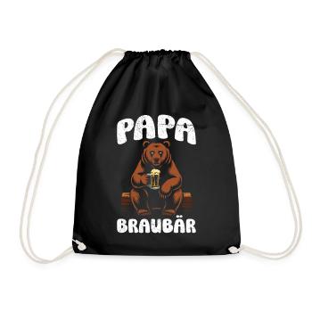 Le futur papa PAPA BRAUBÄR Drôle - Sac de sport léger - noir - Devant