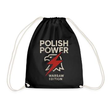Polish Power Warsaw Edition Blitz Design - Turnbeutel - Schwarz - Vorne